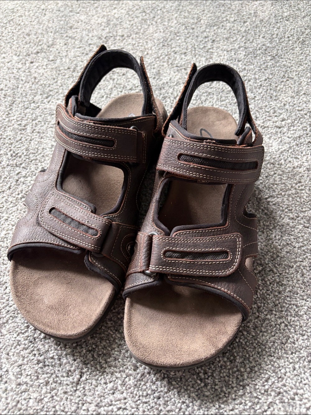 Men’s leather Clark sandals with Velcro straps